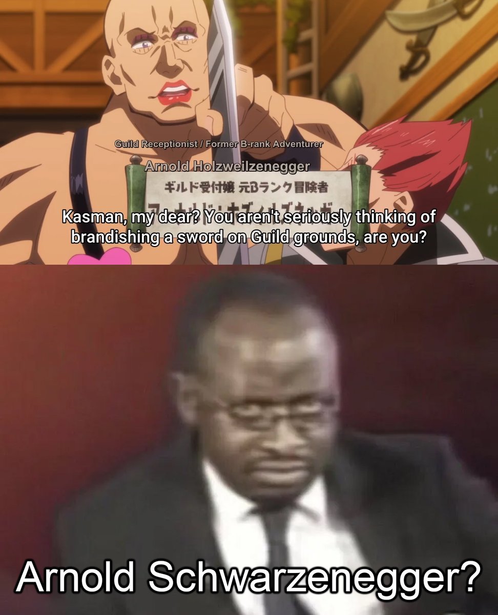 Arnold Schwarzenegger in Anime???🤨 #Anime : Beheneko - The Elf-Girl's Cat  is Secretly an S-Ranked Monster! #beheneko #beheneko_anime #meme #memes, image size:972x1200