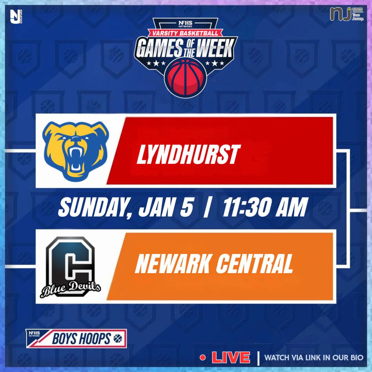 Maxpreps_net (@maxpreps_net) on Twitter photo ๐
ธ๐
๐
ด ๐
ผ๐
ฐ๏ธ๐๐
ฒ๐
ท
๐ Boys Basketball |
๐ Lyndhurst VS Newark Central
๐
Sunday, January 5
โฐ 11:30 AM
๐ hsplay.watchsportsz.com/basketball.phpโฆ
โณ Newark Collegiate Academy
โจ Dont Forget to like,share & Follow โผ๏ธ
Lets go !!
#basketball #hoops #sports #highschool #stream #newjersey ๐
ธ๐
๐
ด ๐
ผ๐
ฐ๏ธ๐๐
ฒ๐
ท
๐ Boys Basketball |
๐ Lyndhurst VS Newark Central
๐
Sunday, January 5
โฐ 11:30 AM
๐ hsplay.watchsportsz.com/basketball.phpโฆ
โณ Newark Collegiate Academy
โจ Dont Forget to like,share & Follow โผ๏ธ
Lets go !!
#basketball #hoops #sports #highschool #stream #newjersey