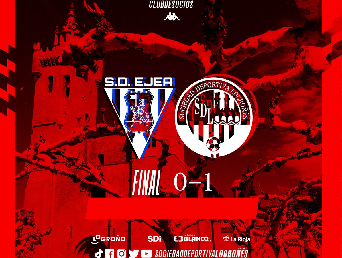 | ⏱️ 90’ | 0-1

¡FINAAAALLLL! ¡FINAAAAAALLLLL! ¡FINAAAALLL!

Victoria de prestigio en Luchán para empezar este 2025 de manera inmejorable.

#EjeaLogroñés | #15AñosContigo