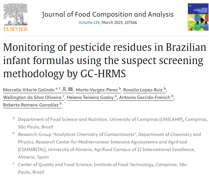 QAC_UAL's tweet photo. Happy to share our last collaboration with the University of Campinas, Brazil!!
#Pesticides #InfantFormula #FoodSafety #HealthResearch #BabyCare #Science #infanthealth https://t.co/dgDhQVDdYF