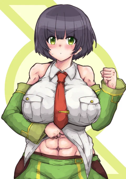 今日の日課は上着たくし上げ腹筋バキバキ部セイカさんです 
