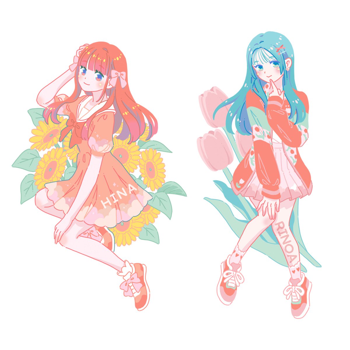 「【お仕事】アイドルグループ50天( )のアクリルキーホルダーのイラストを描かせて」|ヒロコのイラスト