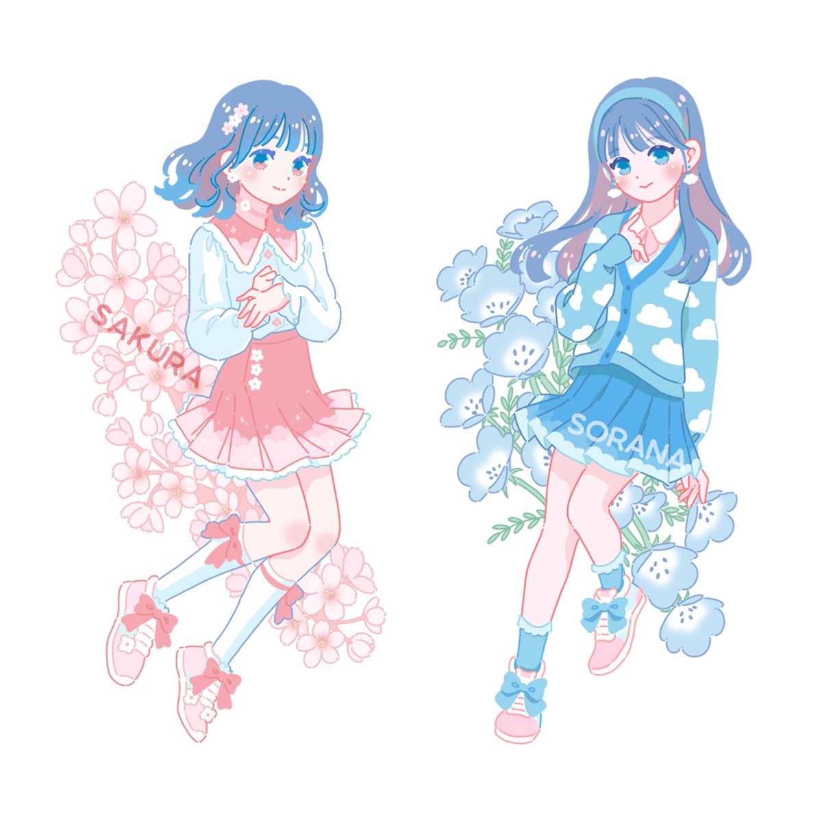 「【お仕事】アイドルグループ50天( )のアクリルキーホルダーのイラストを描かせて」|ヒロコのイラスト