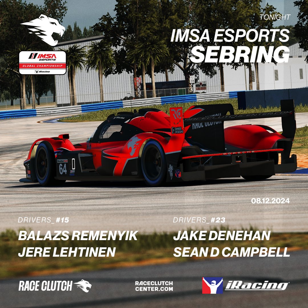 Raceday IMSA Esports Round 3 🔥

Back on track for the first time of 2025, we go racing at Sebring ! 

Head to this glorious track for <a href="/IMSA/">IMSA</a> Esports Global Championship for round 3 ! 

Let’s get to it ! 💪