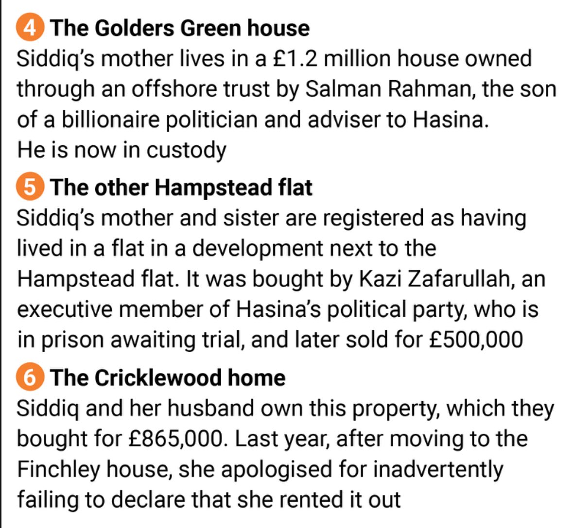 Gabriel_Pogrund's tweet image. The Sunday Times has found Tulip Siddiq lived in a Hampstead home gifted to her family by an ally of her aunt  — the ex-PM of 🇧🇩who now faces allegations of corruption and crimes against humanity. 

However, the regime-linked north London properties enjoyed by the Treasury…