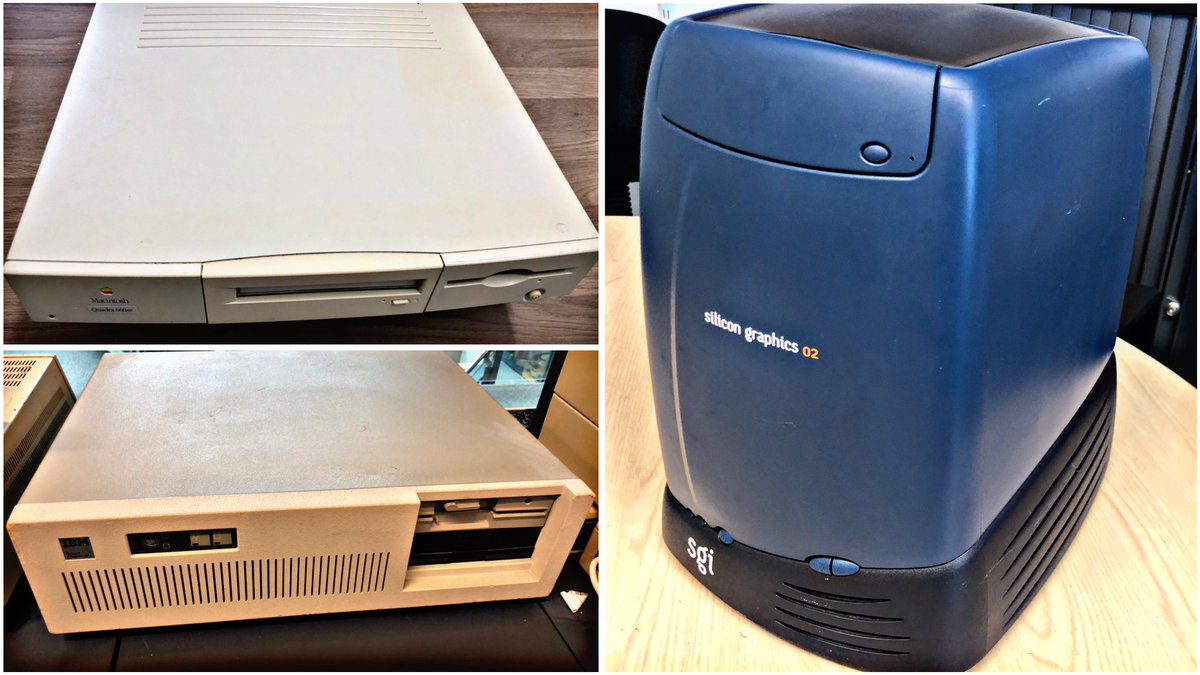 SWRetroComp's tweet photo. For today’s #RetroTrio we have the #Macintosh #Quadra #660AV, #SGI O2 and #IBM #PCAT. Which do you keep, gift and delete from history? #RetroComputing #ComputerHistory #RetroGaming #VideoGames https://t.co/qOk9ibl1zS
