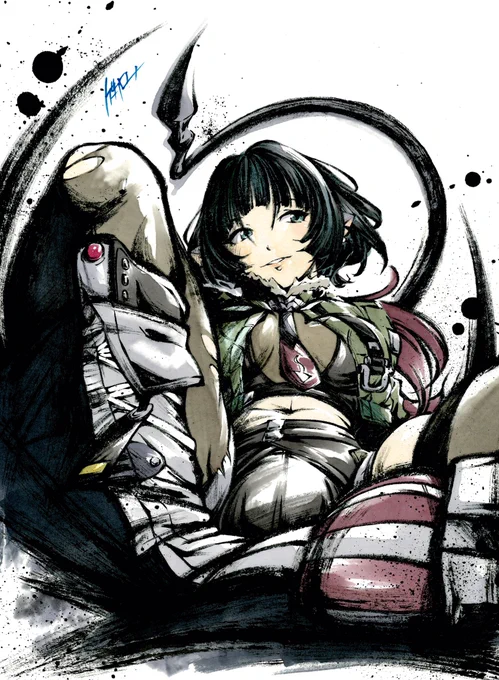 Zenless Zone Zero墨絵「ジェーン・ドゥ」#ゼンゼロ  #ゼンレスゾーンゼロ #zzzero  #墨絵 