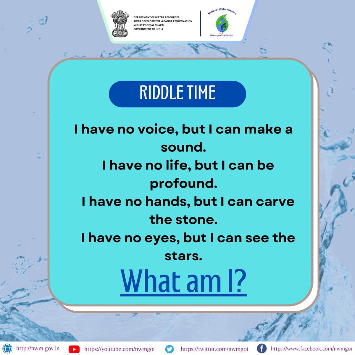 nwmgoi's tweet image. Silent yet powerful, still yet moving— WATER holds the answers to life’s greatest mysteries. 🌊✨ #RiddleSolved #PowerOfWater
