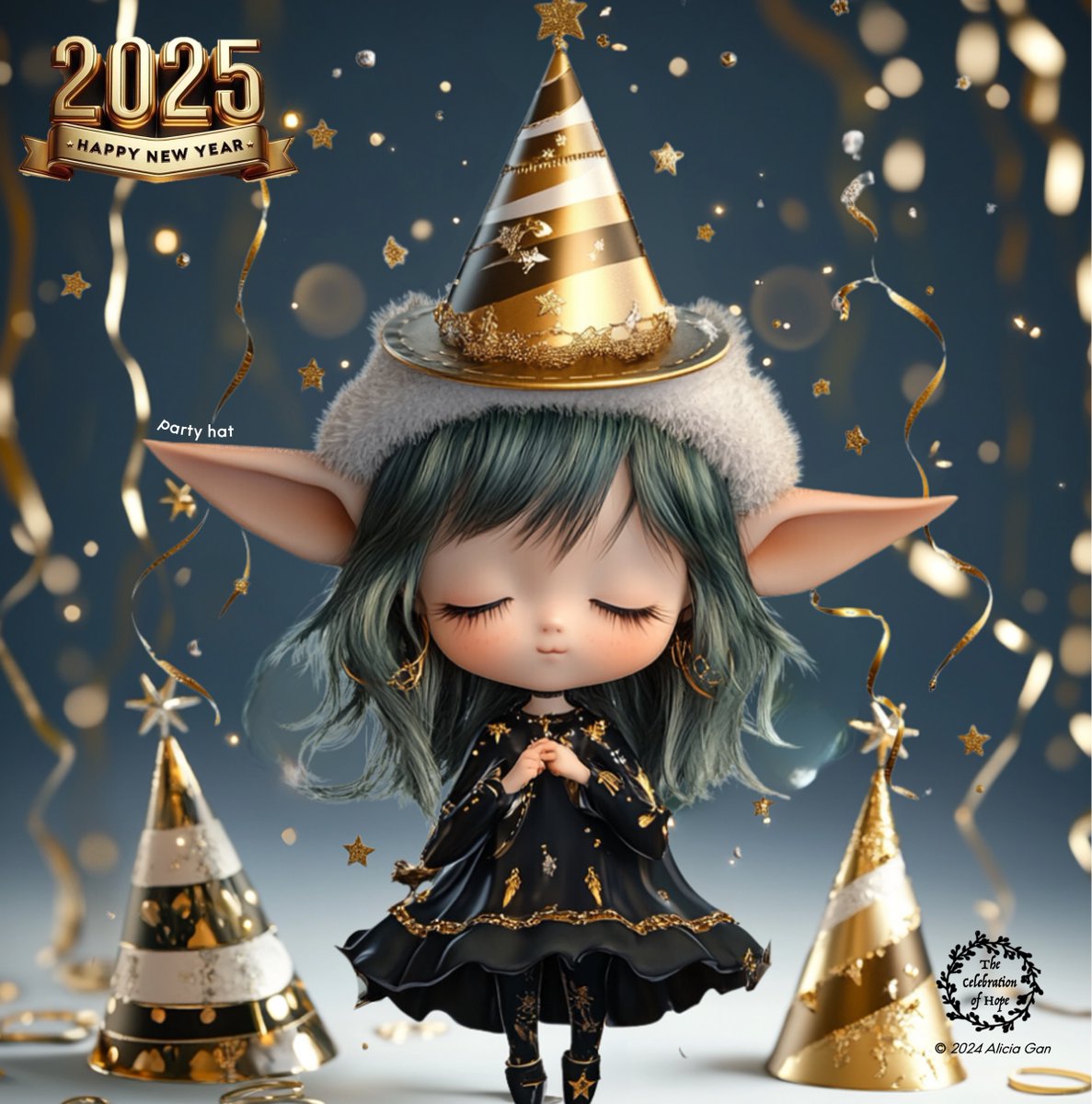 ElvesEnchanted's tweet photo. The Celebration of Hope: Party Hat Elf

#EnchantedWorldOfElves #CelebrationOfHope #HopefulElves #EnchantedElves #NewYearMagic https://t.co/nlVl2xxPzL