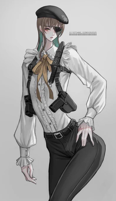 リクエストいただきました。拳銃久々に描いた気がする。※キャラは依頼主さんのオリジナル 