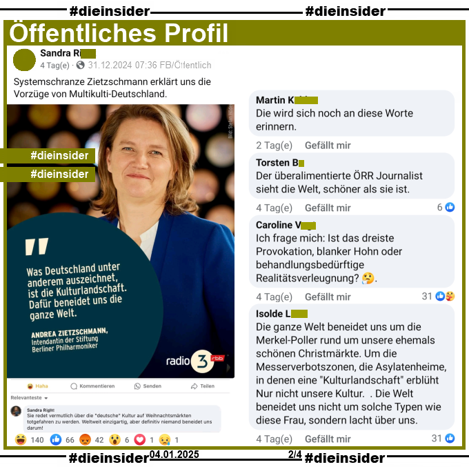 Die_Insider's tweet photo. #AndreaZietzschmann, Intendantin der Berliner Philharmoniker spricht über die "Deutsche Kulturlandschaft"!

Mehr gibt es darüber nicht zu sagen. Eigentlich. Wenn es nicht Leute gäbe, die in ihrer Hass-Welt leben.

#LautGegenNazis #NiemalsAfD 
#Berlin #Philharmonie
#DieInsider https://t.co/FSbbD683Ls