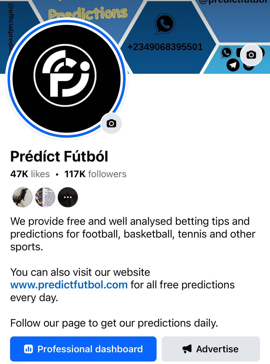 predictfutbol01's tweet photo. Please you guys should follow our facebook page 🙏

Search our username on facebook (@predictfutbol)

Or click this link 👇
https://t.co/MjCmsMX6EN

Or click 👇
https://t.co/Bz6ggFhZ8k

Please support us by following 🙏🙏🙏 https://t.co/C7w6Eh3DZ0