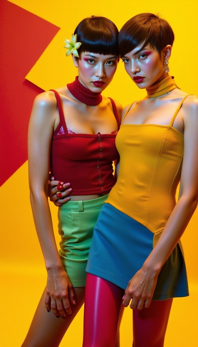 studiodblabs's tweet photo. United in Color!
@freepik @bfl_ml
#aiart #aimodel #aifashion #studiodblabs #vividcolor #boldcolor #summerstyle #mixedrace #mixedethnicity #BoldFashion #fashionstyle #retroaesthetics #colorblocks #fashionshoot #ColorPop #RetroVibes #BoldFashion #UnitedInStyle #QuirkyAndChic https://t.co/akIispRGIB
