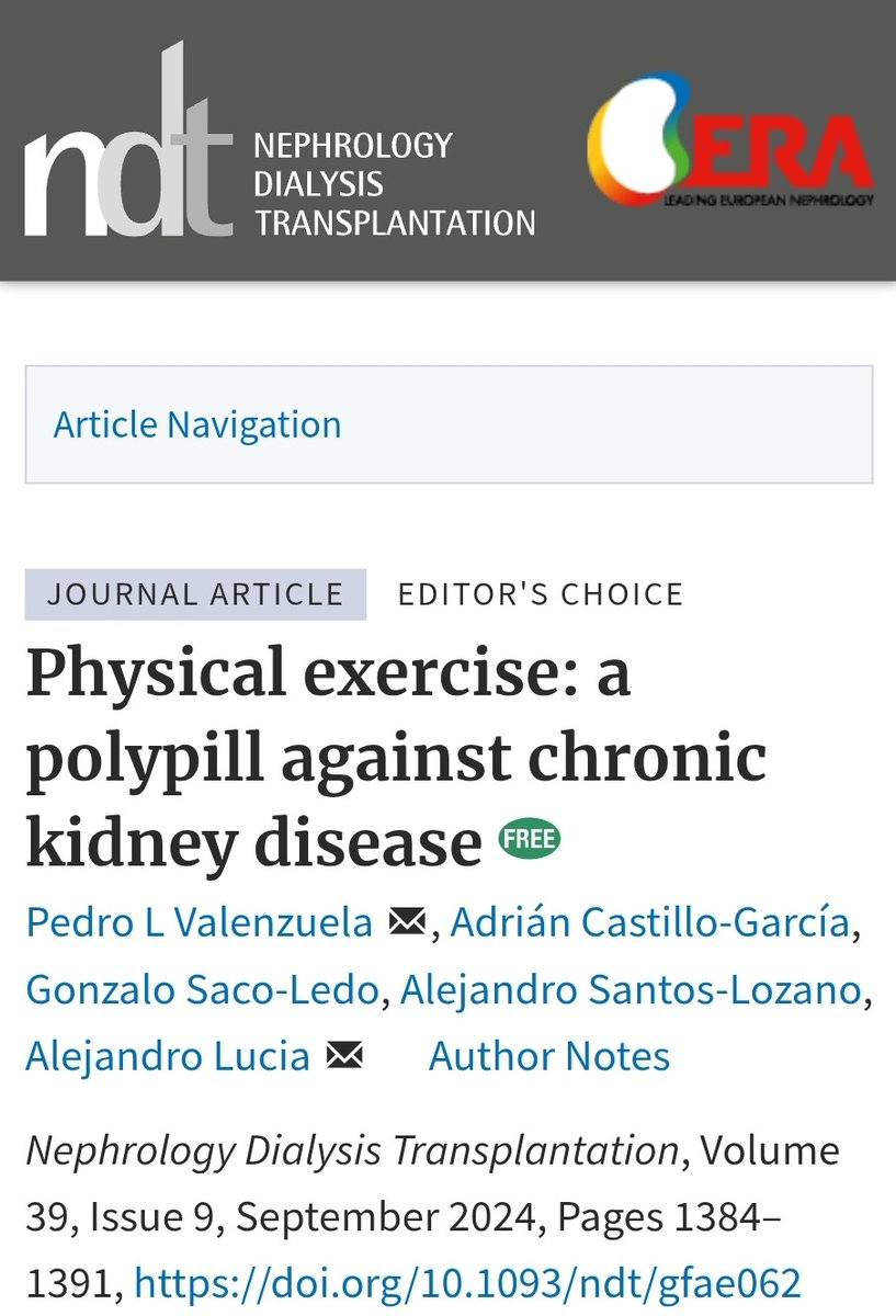 HaddiyaIntissar's tweet photo. #Physical_activity as acts as a “#polypill” with health benefits in #Chronic_Kidney_Disease prevention & management.
Stay active to protect your kidneys & overall health.@ISNkidneycare @AfricanAFRAN @ISNeducation
@kdigo @WHOAFRO
@ERAkidney @tmacademy_org
https://t.co/MJejF2K03O https://t.co/NL2QYx8qt9
