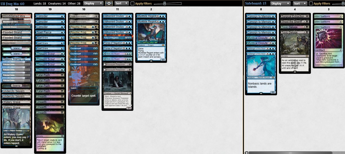 Split in the Final of Modern Challenge with <a href="/7Klien/">klien7</a> 
R1 - Esper Goryo's Vengeance😍😍
R2 - Temur Grinding Station😍😍
R3 - UR Murktide Twin😍😍
R4 - Jund Indomitable😍😍
R5 - Eldrazi😍😍
R6 - Eldrazi😍😡😍
R7 - Concede
Top8 - Mardu Energy😍😍
Top4 - Eldrazi😍😍
Final - Split