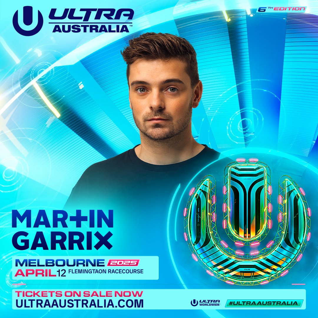 UltraAustralia's tweet photo. From legendary sets to multi-platinum hits, Martin Garrix defines the sound of our generation. Don’t miss him at Ultra Australia, Melbourne—April 12! 🌟 https://t.co/exRyiIMHRn