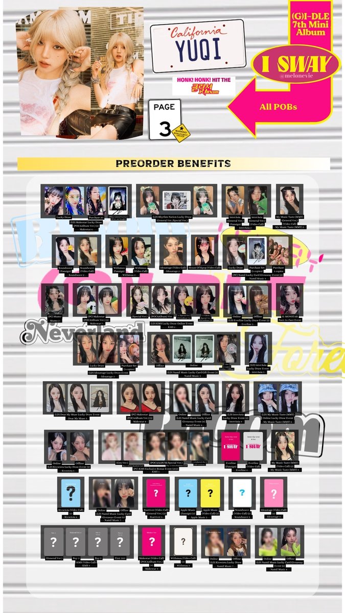 G)I-DLE 'I SWAY' Photocard Template Yuqi + ny6 (online), ny7