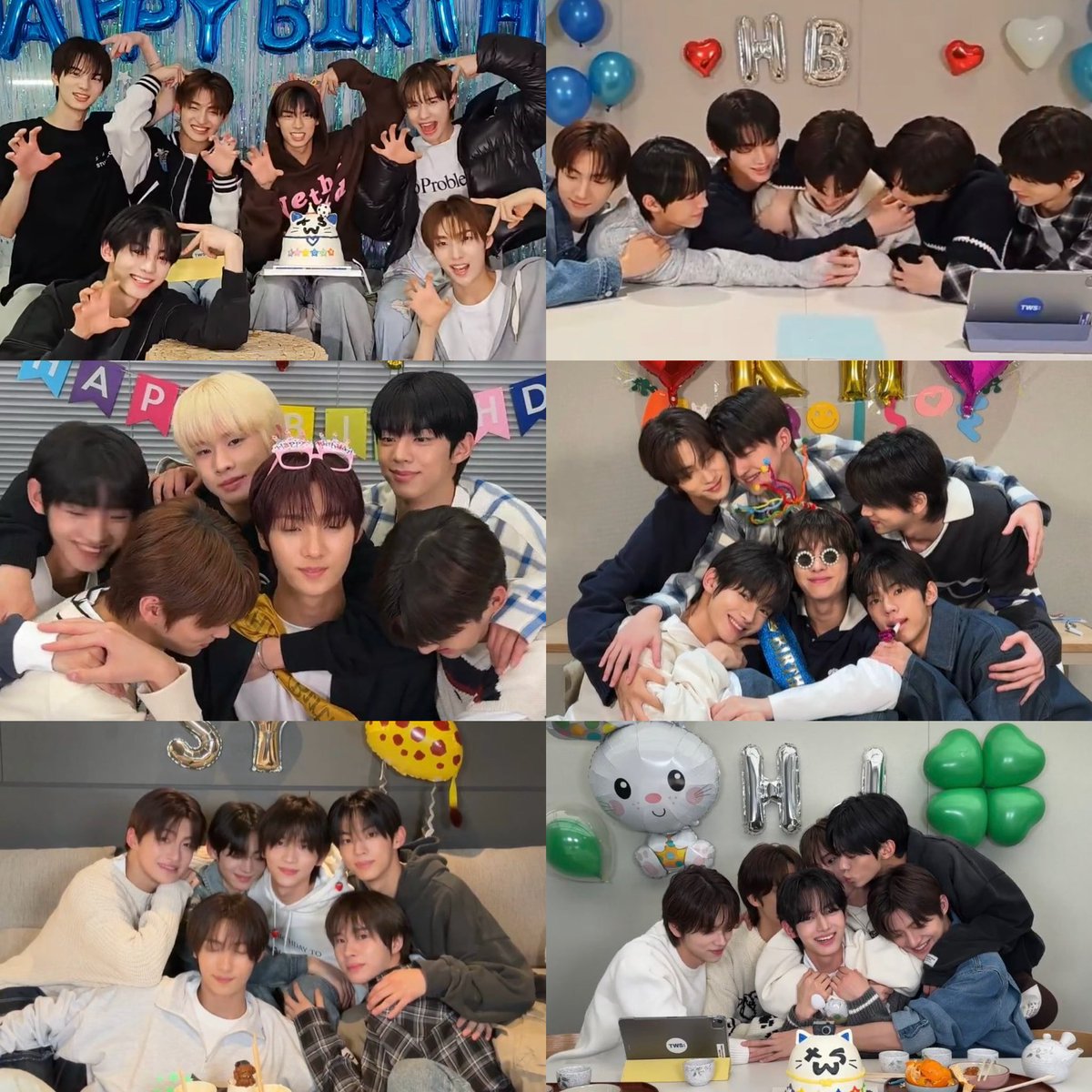 TWSSTYBIRD's tweet photo. 🎂 🐺🪼🐶🐥🦒🐰 🎂

240130 DOHOON 
240328 JIHOON 
240531 YOUNGJAE 
241002 KYUNGMIN
241107 SHINYU
250105 HANJIN

6/6 ☑️
TWS 1st Birthday Weverse Live Complete! 🫶🏻

#TWS #투어스
