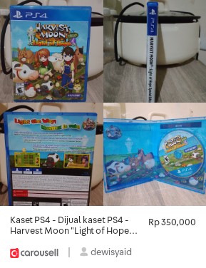 dewisyaid's tweet photo. Yuk mampir Preloved gue di Carousell. Siapa tau ada yang minat, kek games PS4 ini. Silahkan adopt! 🫶🏾

Lihat 'Kaset PS4 - Dijual kaset PS4 - Harvest Moon "Light of Hope" Special Edition', tersedia di Rp 350,000 di #Carousell: https://t.co/8xaaibWEyb https://t.co/cCZDDnF3aw