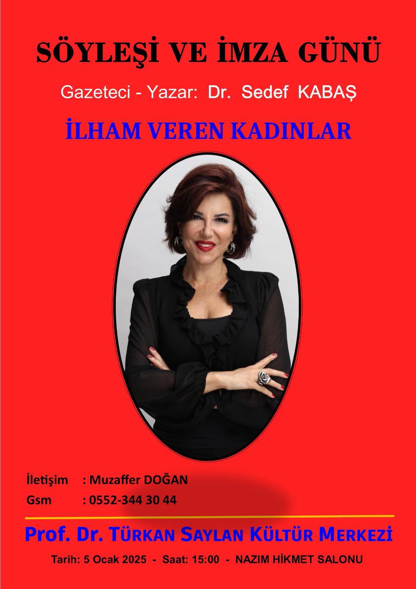 5 Ocak Pazar saat 15:00’te 
Maltepe - Türkan Saylan Kültür Merkezi’nde  buluşuyoruz:) 
📙
İlham veren kadınları, mücadele azmini, güç zamanlardan güçlenerek çıkan örnek insanları konuşuyoruz… Hepinizi bekliyoruz 🙂
📕
YANDIĞIN ATEŞ 🔥
YOLUNA IŞIK OLUR🌟