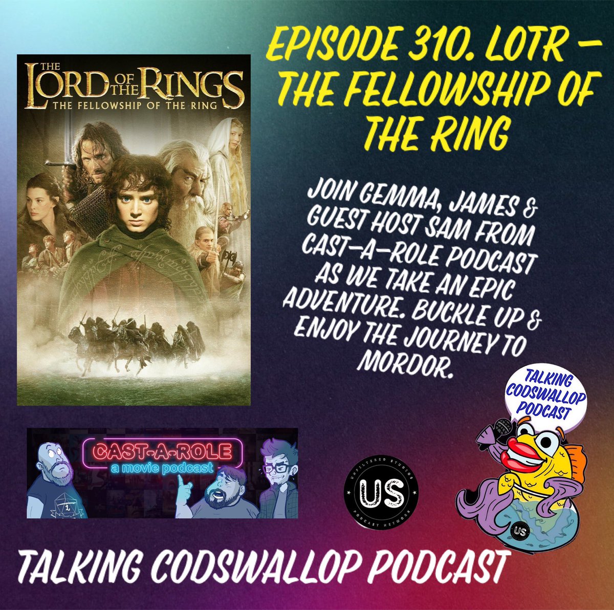 This week Gemma &amp; <a href="/higson_james/">James Higson</a> are joined by Sam from <a href="/CastARolePod/">Cast A Role: A Movie Podcast</a> to discuss the epic film Lord of the Rings - The Fellowship of the Ring. Plenty of deep dives &amp; nerdy talk to be had. <a href="/unfpod/">UNFILTERED Studios</a> #unfpod 

podbean.com/wlei/pb-vdwxw-…

#tolkienbirthday #LOTR #OneRing #Podcast #Listen