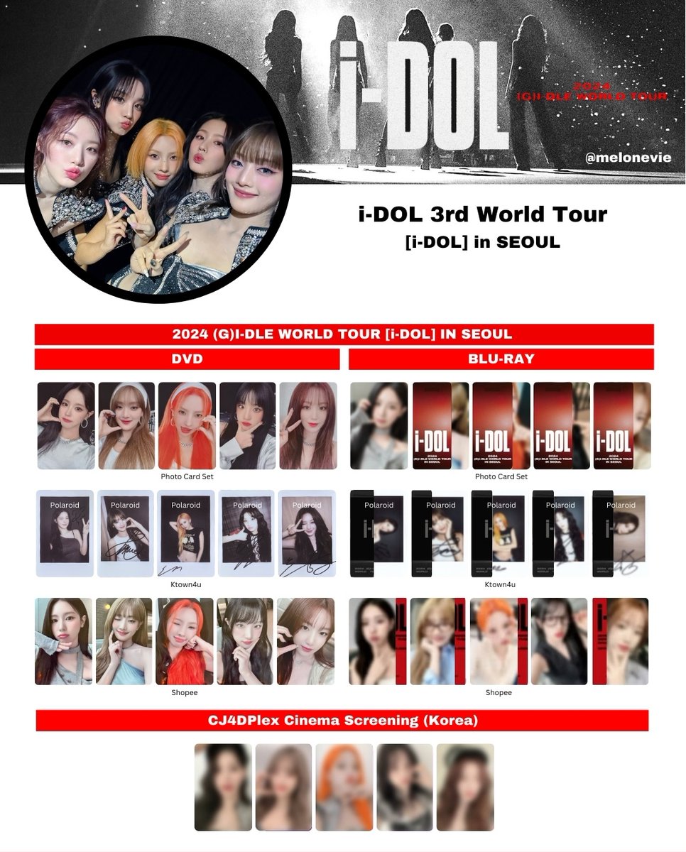 G)I-DLE WORLD TOUR 'i-DOL' PHOTOCARD TEMPLATE + CJ4DPlex Cinema
