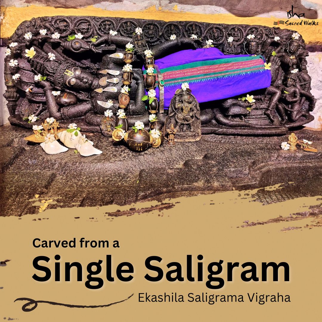IshaSacredWalks's tweet photo. The Ananta Shayana Swami Temple in Telangana, believed to be established by King Janamejaya, great-grandson of Arjuna, is famed for its "Ekashila Saligrama Vigraha," a deity carved from a single Saligrama stone and consecrated by the divine architect Vishvakarma.
#IshasacredWalks https://t.co/Vz9BM2S7tS