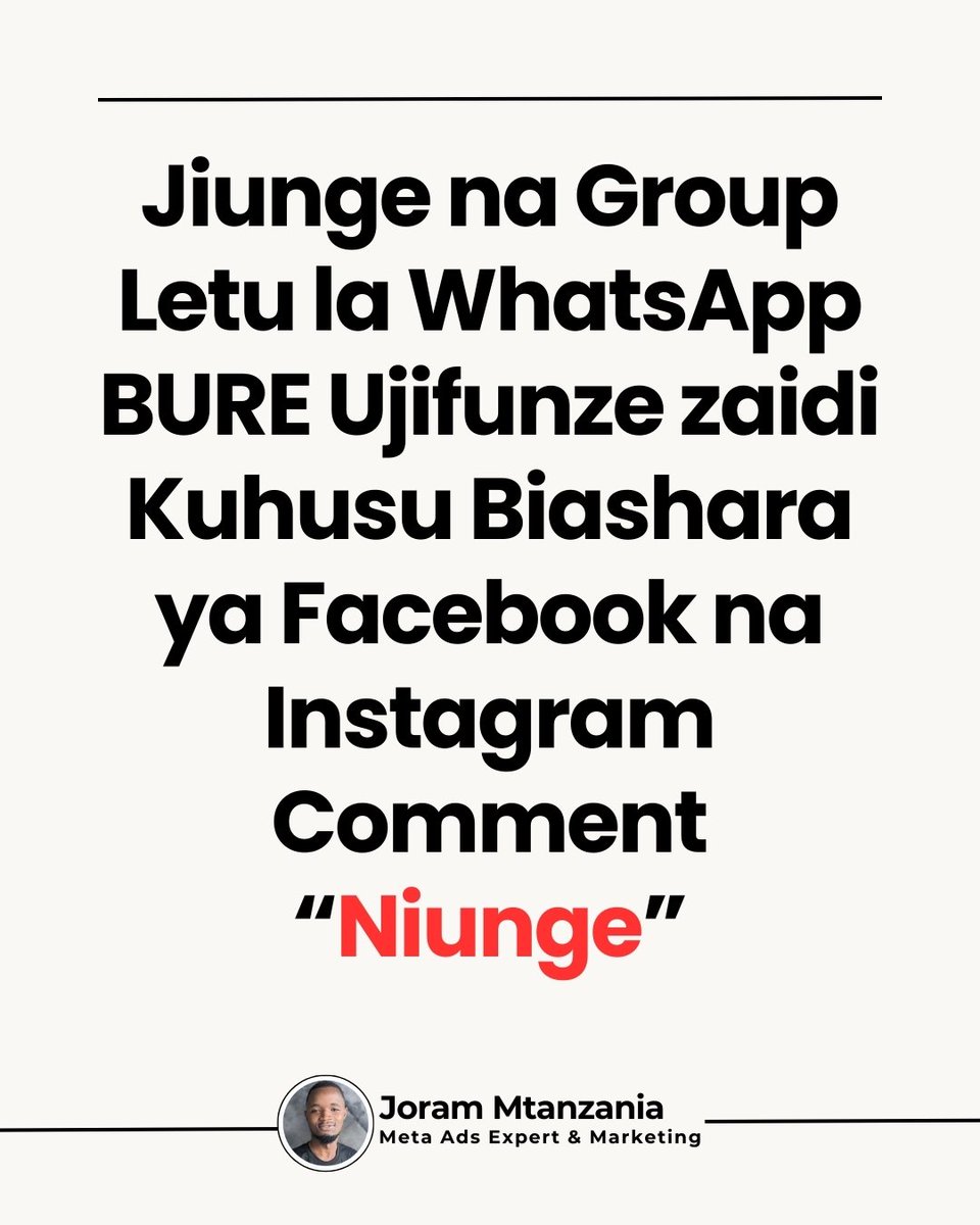 FREE! Kwa Leo Tu.
Nifollow 
Repost
Like
Kisha Comment "Niunge"
