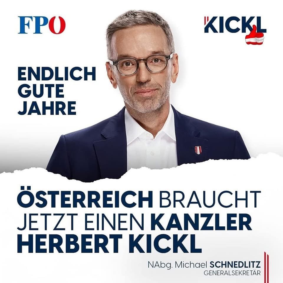 Österreich braucht jetzt einen Kanzler Kickl 🇦🇹
Damit es den Menschen endlich wieder besser geht und sie einen starken Partner haben 💪🏻