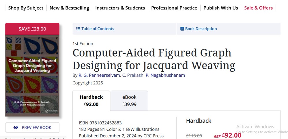 dearcprakash's tweet photo. We are delighted to announce the release of our  book, by the Honourable Textile Minister Giriraj Singh sir, during the grand inauguration of IIHT Fulia.This book represents our commitment to knowledge, research, and innovation in Electronic Jacquard. https://t.co/wDJN53uicF