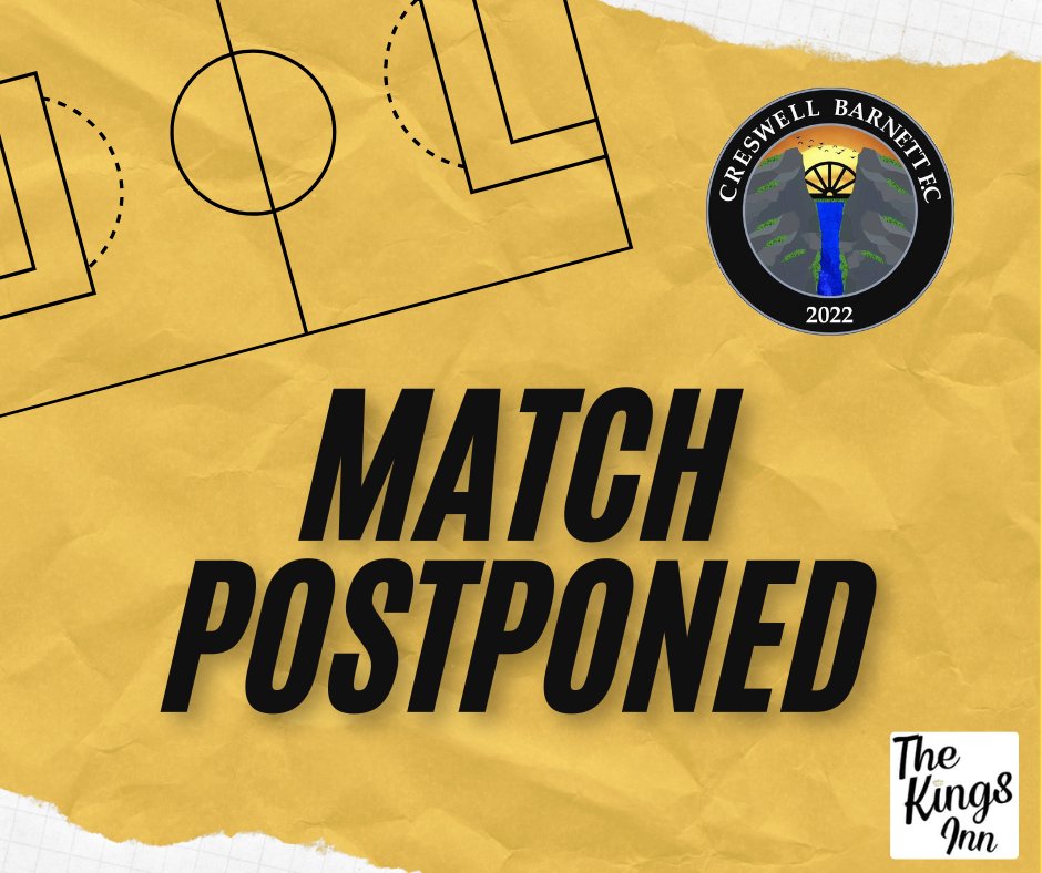 ❌𝗠𝗔𝗧𝗖𝗛 𝗣𝗢𝗦𝗧𝗣𝗢𝗡𝗘𝗗❌

Due to adverse weather conditions, today's fixture against Killamarsh Juniors has been postponed.