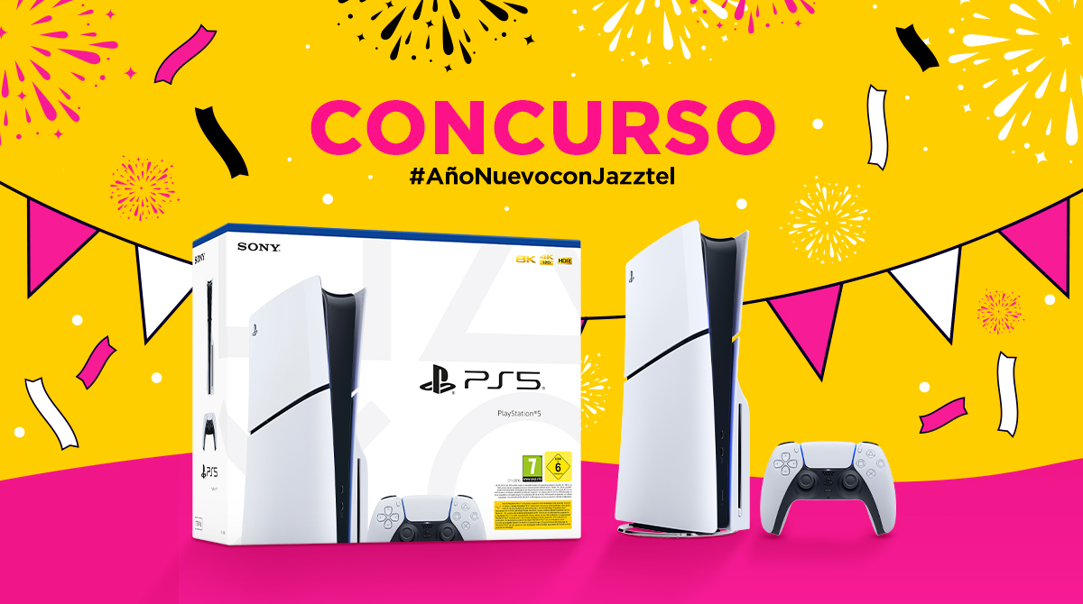 jazztel_es's tweet photo. CONCURSO ✨🎮🔔🍇🧡
Año Nuevo... ¡Consola nueva!
¿Quieres ganar esta #Playstation5? ¡Participa!
🔁 RT 
🥳  menciona con quién vas a recibir el 2025
#️⃣ Utiliza el HT #AñoNuevoconJazztel
✅ ¡Suerte!
BL: https://t.co/OuVY7VWNvk https://t.co/6AnipnzGnm