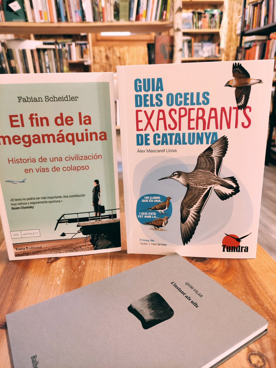 #NouVinguts a #NaturaLlibres!
📗Cómo piensan los bosques
📘Set campanars
📙Caminades
📕La vorágine
📗Darwin y la botánica
📘Ímpetu involutivo
📙El fin de la megamáquina
📕Guia dels ocells exasperants de Catalunya
📗L'instant als ulls

🧵📚👇