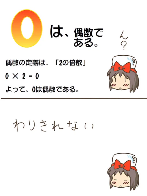 売れのこったブラウン管のおはなし。(1359)

0は偶数? 