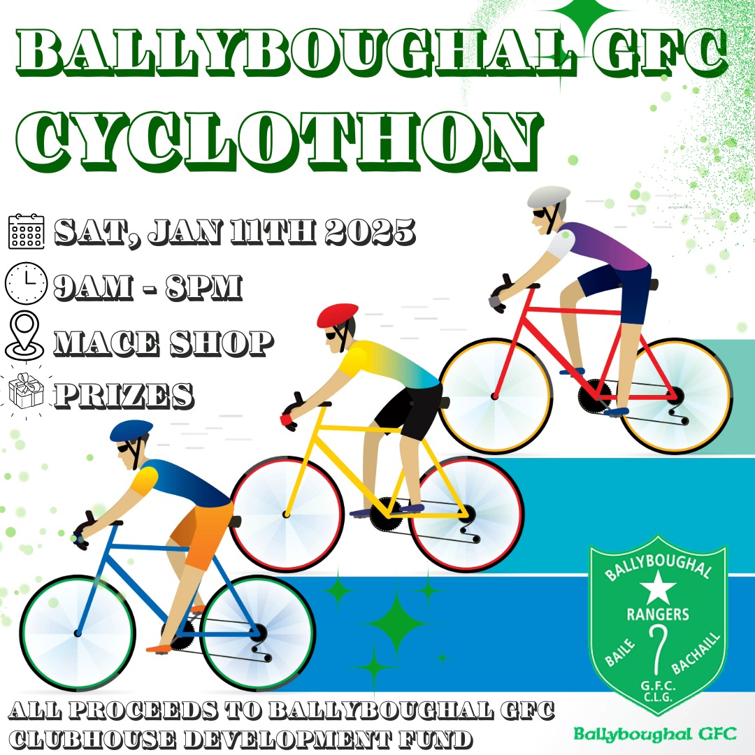 ballyboughalgfc's tweet photo. The Full Monty OsKarS Film Crew will be rinning their own Fundraiser next week too, details as follow: 

Event : Cyclothon at Mace Village Shop . 
Date: Saturday 11th January 
Time : Start at 9am &amp; Finish 8pm. 
Cycling nonstop in shifts from start of day to finish (shop closure). https://t.co/JULQkzvOGy