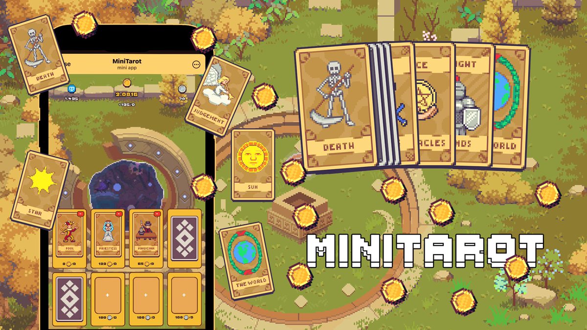 🃏Dive into the Mystical World of MiniTarot!🃏

MiniTarot is officially LIVE on Telegram MiniApp!

Enter the magical realm of prophecy and wizardry, where every card you draw brings you closer to becoming the Supreme Sorcerer 🧙‍♂️ or the Dark Witch!🧙‍♀️

💎 Play-to-Earn: Collect MIT