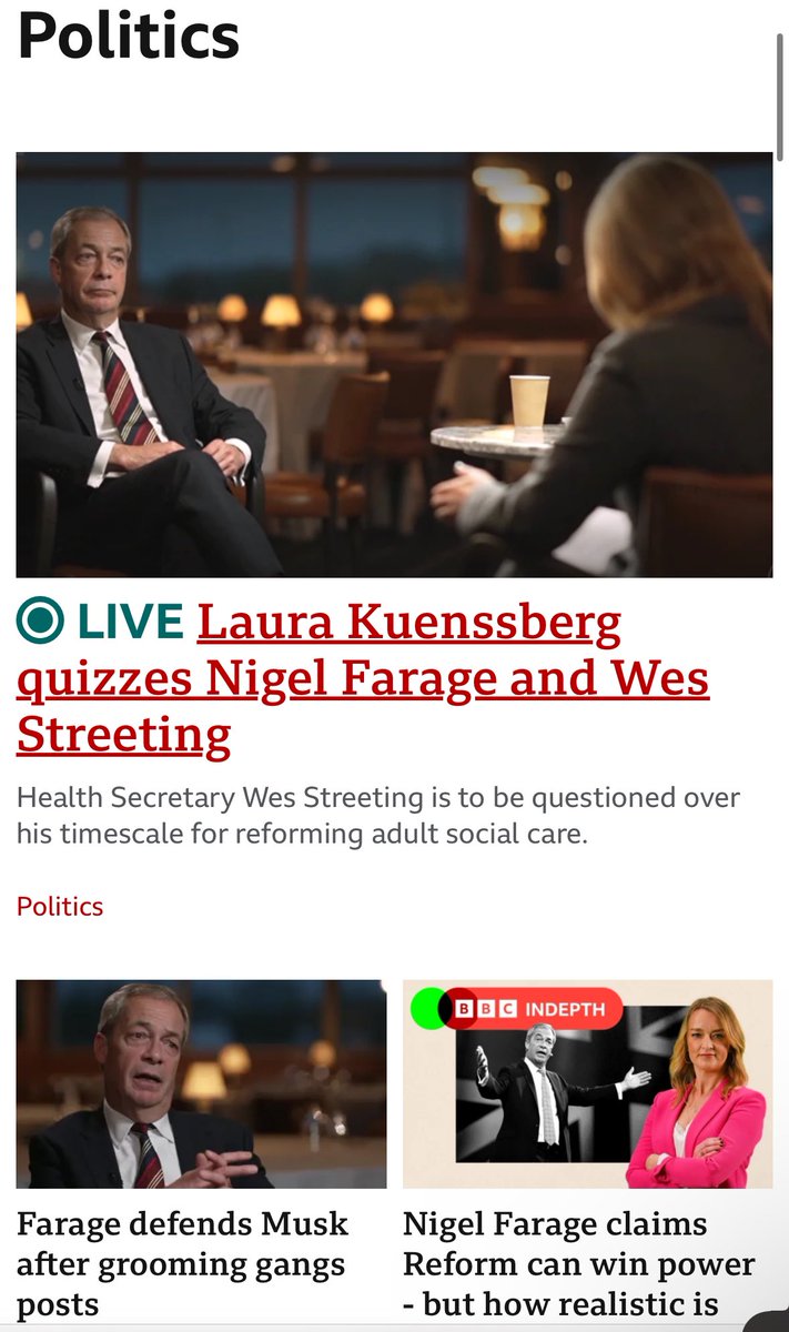 AdamBienkov's tweet photo. Compare the sheer scale of the coverage handed by the BBC this morning to Nigel Farage and his party, with its grand total of five MPs, to its coverage of other similarly small parties. https://t.co/E9rl9BFoHR
