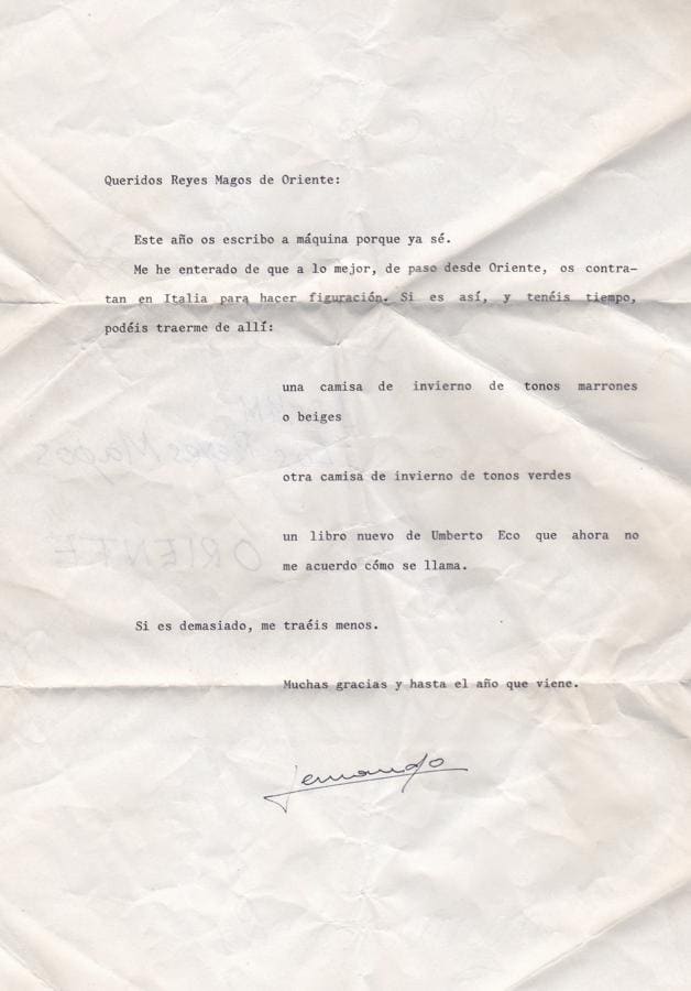 En estas fechas siempre recuerdo las cartas que Fernando Fernán Gómez le escribió a los Reyes Magos