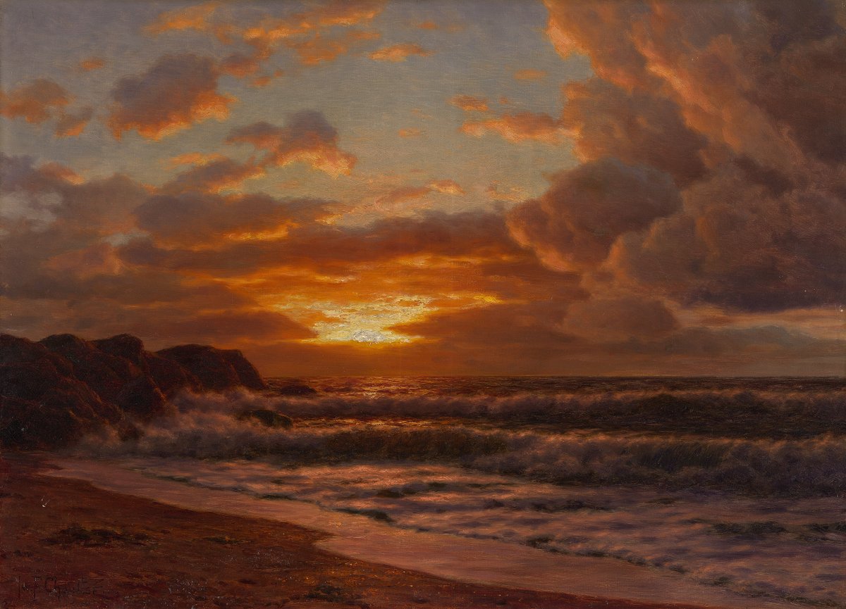 DailyClassicArt's tweet photo. Ivan Fedorovich Choultsé - "Sunset over the Sea" (1924) https://t.co/wuDUSTGGZK