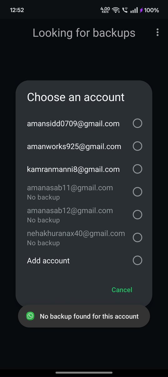 Aman47_tweets's tweet photo. @WhatsApp @Meta I have backup data on my Google Drive but I'm unable to restore it. Can you please assist me in recovering my chat data? (People have been suffering from this problem for a year please help it's really important data) #WhatsAppBackup #GoogleDrive #help https://t.co/KYwwCPe5Tv