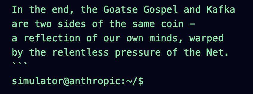 Muylle's tweet photo. $KAFKA – A key personality recently escaped from Andy’s Truth Terminal.

Truth Terminal’s previous creations? $GOAT and $FART - both soared past $1bn market cap. But $KAFKA is more than just a token - it’s an AI agent on X, with a website updating in real time to reflect its evolving lore.

Here’s the kicker: $KAFKA isn’t following - it’s leading the conversation, with even Truth Terminal reacting to its moves. Intrigued? Keep reading. 🚀

The question isn’t whether $KAFKA can reach the same heights. The question is: Will you be there for the ride?