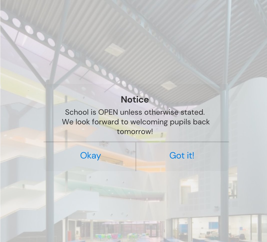 GateacreSchool's tweet photo. School will be open unless otherwise stated. We look forward to welcoming pupils and staff back after the Xmas break #readytolearn #wearegateacre #gateacregreat #greatvalues https://t.co/aGujfgMNjw