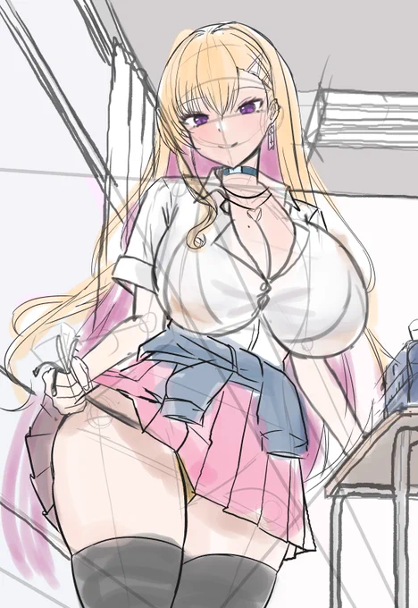 宝蓮ちゃんの紐パンおみくじのラフです当たりの紐を引くと・・・ 