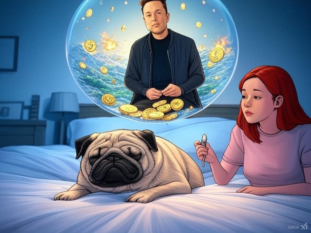 PWSPSOL's tweet photo. "PWSP in WIFEjak’s bed... 😴🐾
Dreaming of how Elon became the richest guy on Earth 🌍💰
…and how genius moves make it all possible. 🤯🚀
#PWSP #ElonMusk #DreamBig #CryptoMeme #HODL #WIFE https://t.co/WDiGYOA6cK