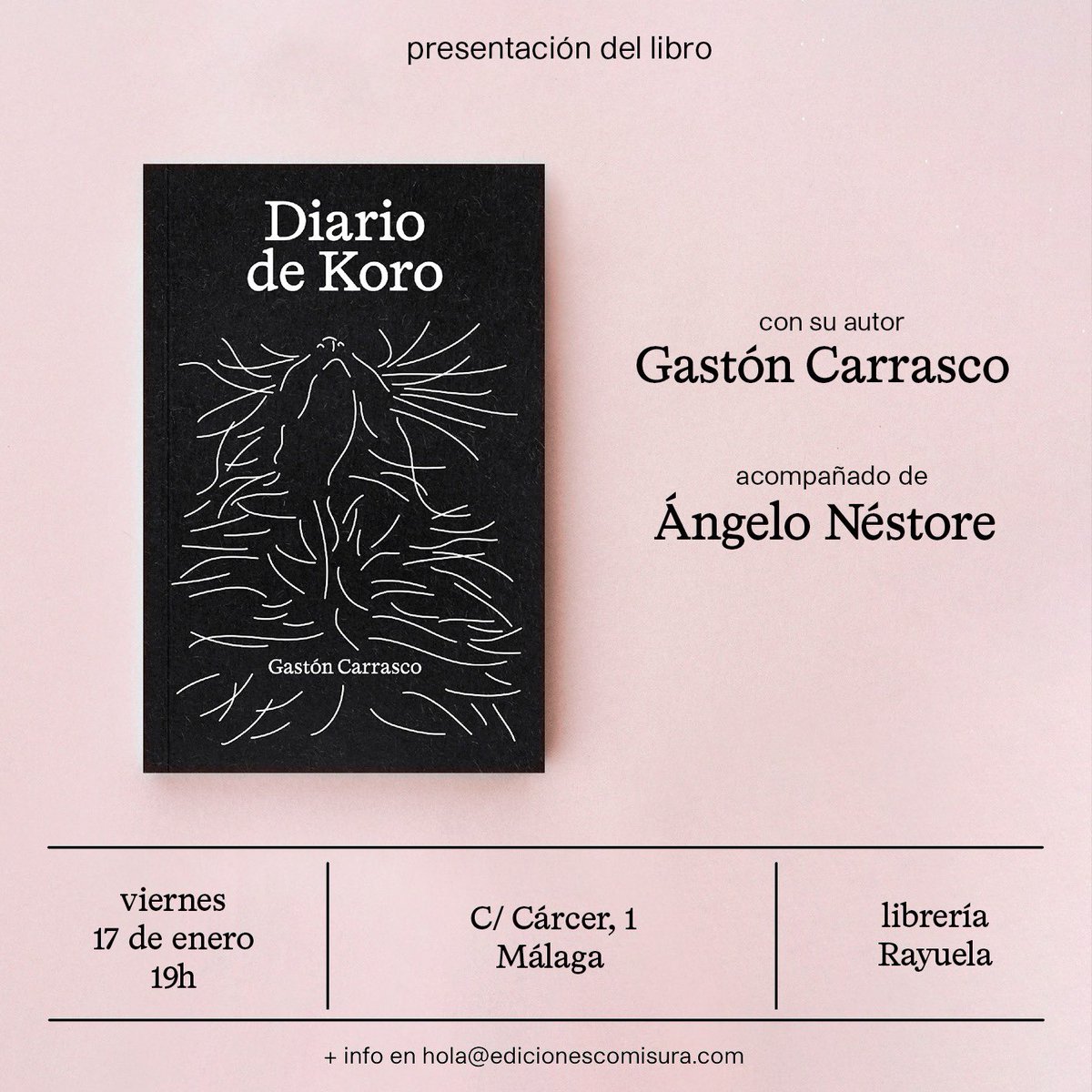 Jesús Cano Reyes (@jesus_cano) on Twitter photo Unos días después se presentará en la librería Rayuela de Málaga con su autor y con <a href="/angelonestore/">Ángelo Néstore</a>, en una conversación que promete ser fascinante. Unos días después se presentará en la librería Rayuela de Málaga con su autor y con <a href="/angelonestore/">Ángelo Néstore</a>, en una conversación que promete ser fascinante.
