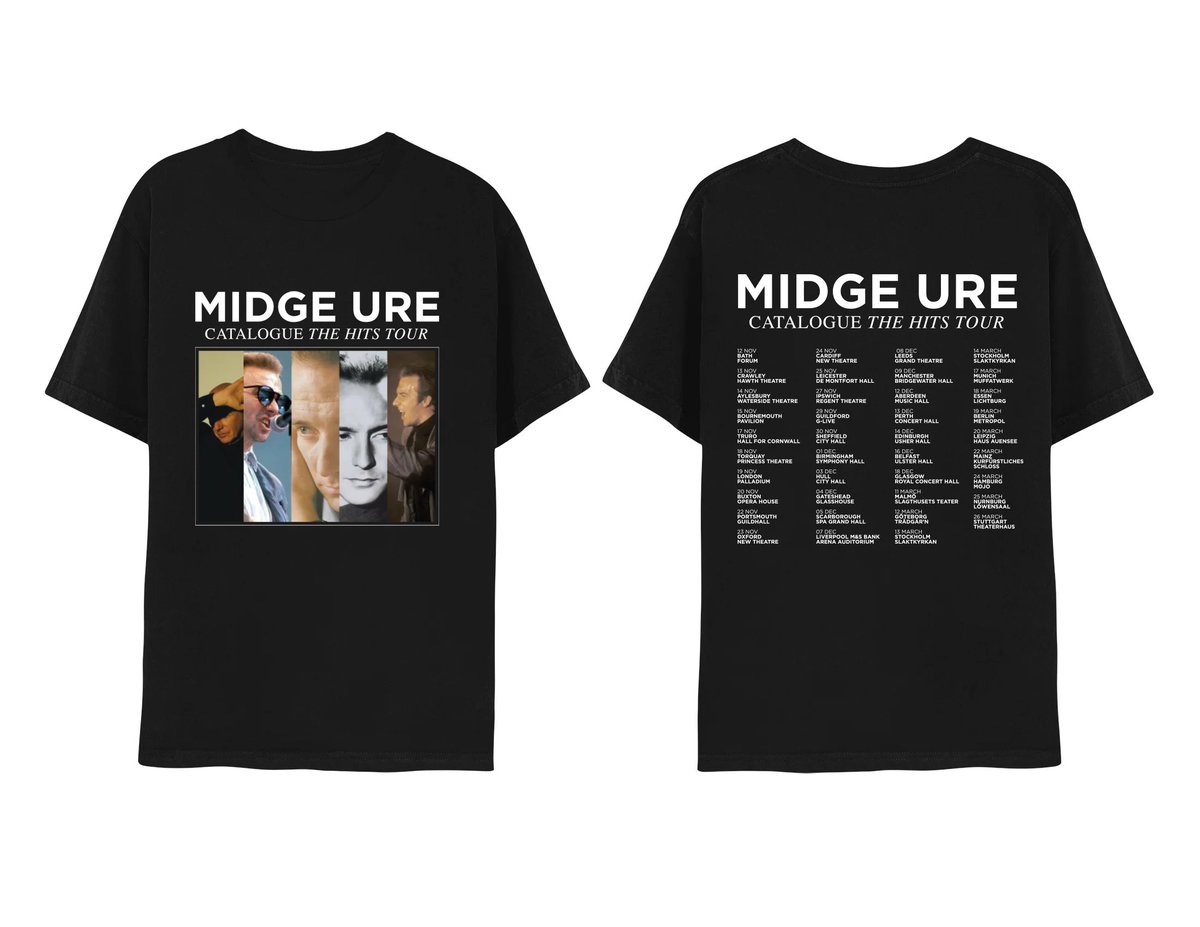 MUInfoService's tweet photo. merch from the Catalogue tour now available from the
@midgeure1online store - Including the "Sessions" Cd &amp; vinyl (  11 tracks - 8 on the vinyl - originally broadcast on the BLC ) , tshirts , tour programme and more https://t.co/PBdes3aHZ6 https://t.co/iA8z2wmQni