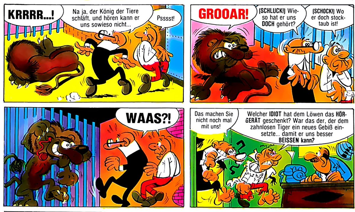 cleverundsmart1's tweet photo. Auch der Löwe, der den Geheimgang bewacht, hat zu Weihnachten etwas praktisches geschenkt bekommen!

#cleverundsmart #comic #Ibáñez #humor https://t.co/GxvY25PBKc