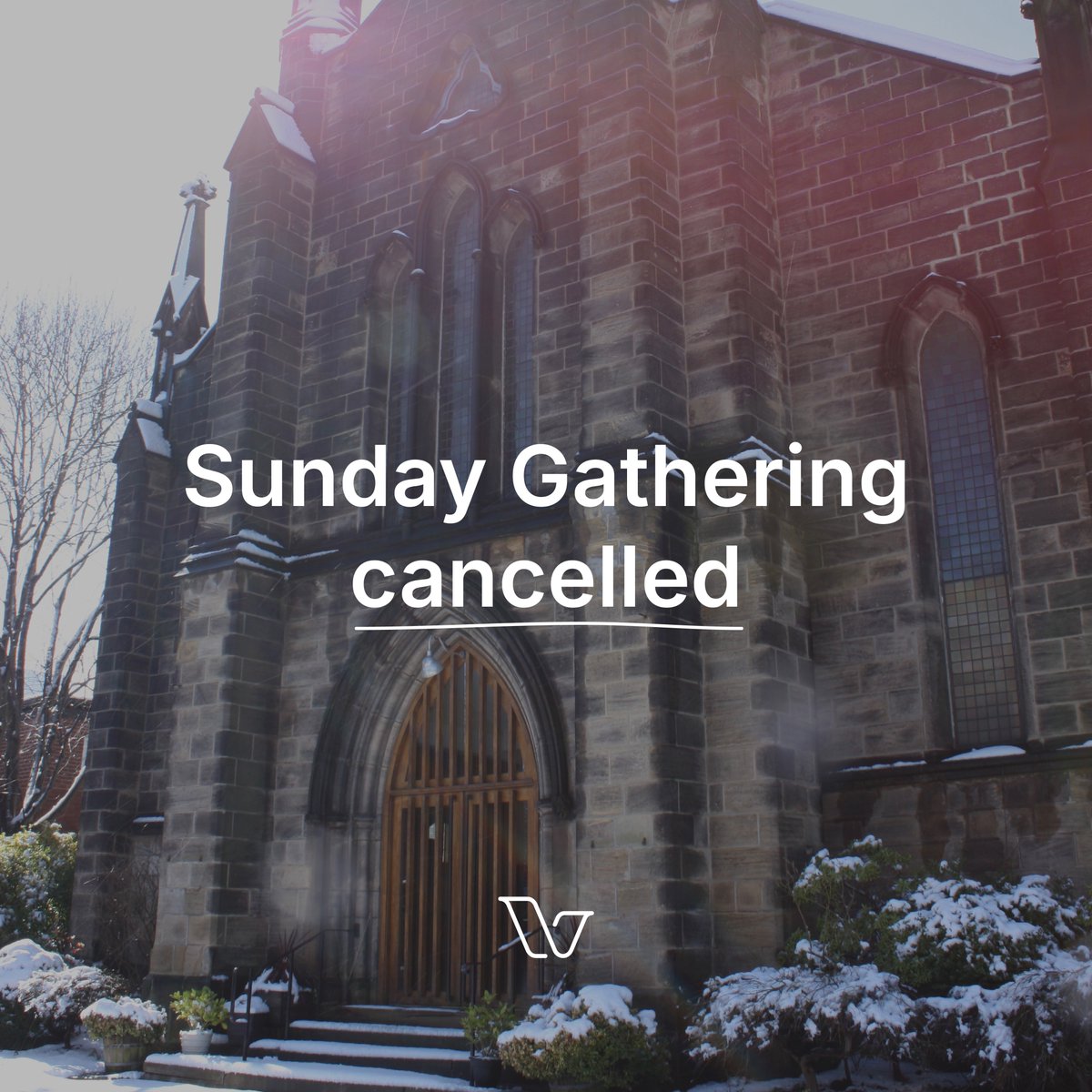 LeedsVineyard's tweet photo. Unfortunately we have had to cancel Sunday Gathering today.

Look out for one another, stay warm and safe, and enjoy the snow!

We look forward to seeing you next week ⛄️ https://t.co/dTzpWlYf96