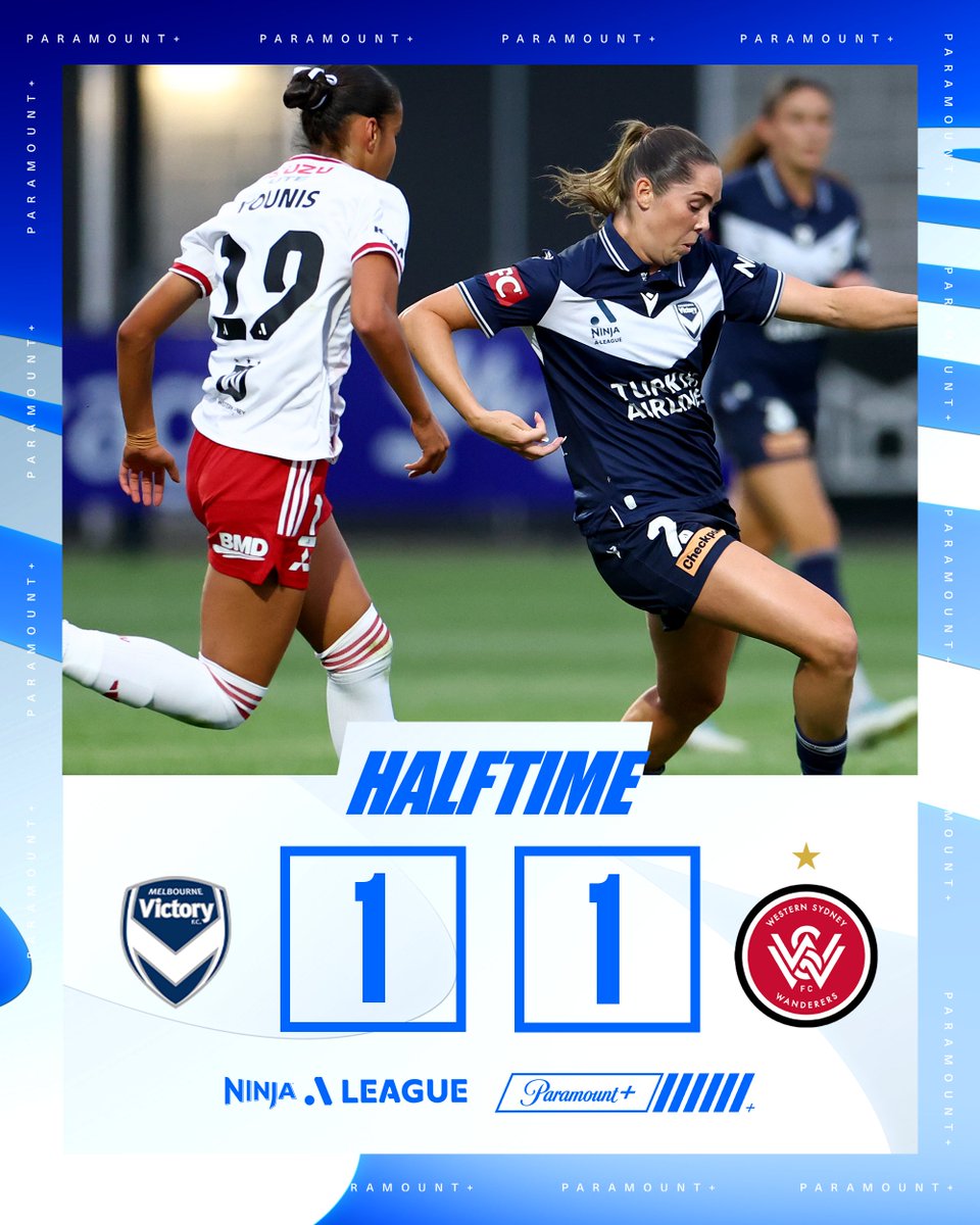 ParamountPlusAU's tweet image. HT | We've got a game on our hands 🙌

Goals at  both ends of the opening half mean we enter the sheds all square!

Catch the second half of #MVCvWSW LIVE on Paramount+