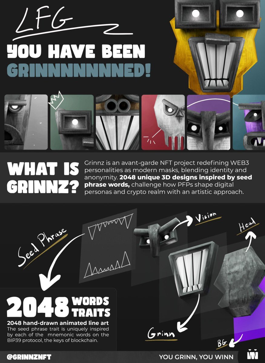 kesler's tweet image. Çekiliş geldi🎁

1GTD + 3FCFS Whitelist - GRINNZ

1 yılı aşkın süredir geliştirilen bir proje ve her parça elle tasarlandı. Seed phrase hikayesi de ayrı güzel, umarım başarılı olurlar, ben de mint edeceğim💎

🔸@grinnznft takip et.
🔸Like &amp;amp; RT
⏳2 saat

Herkese bol şans!